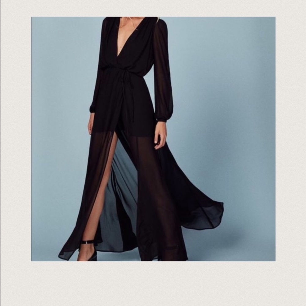 Reformation Willow Wrap Long Sleeved Maxi Dress